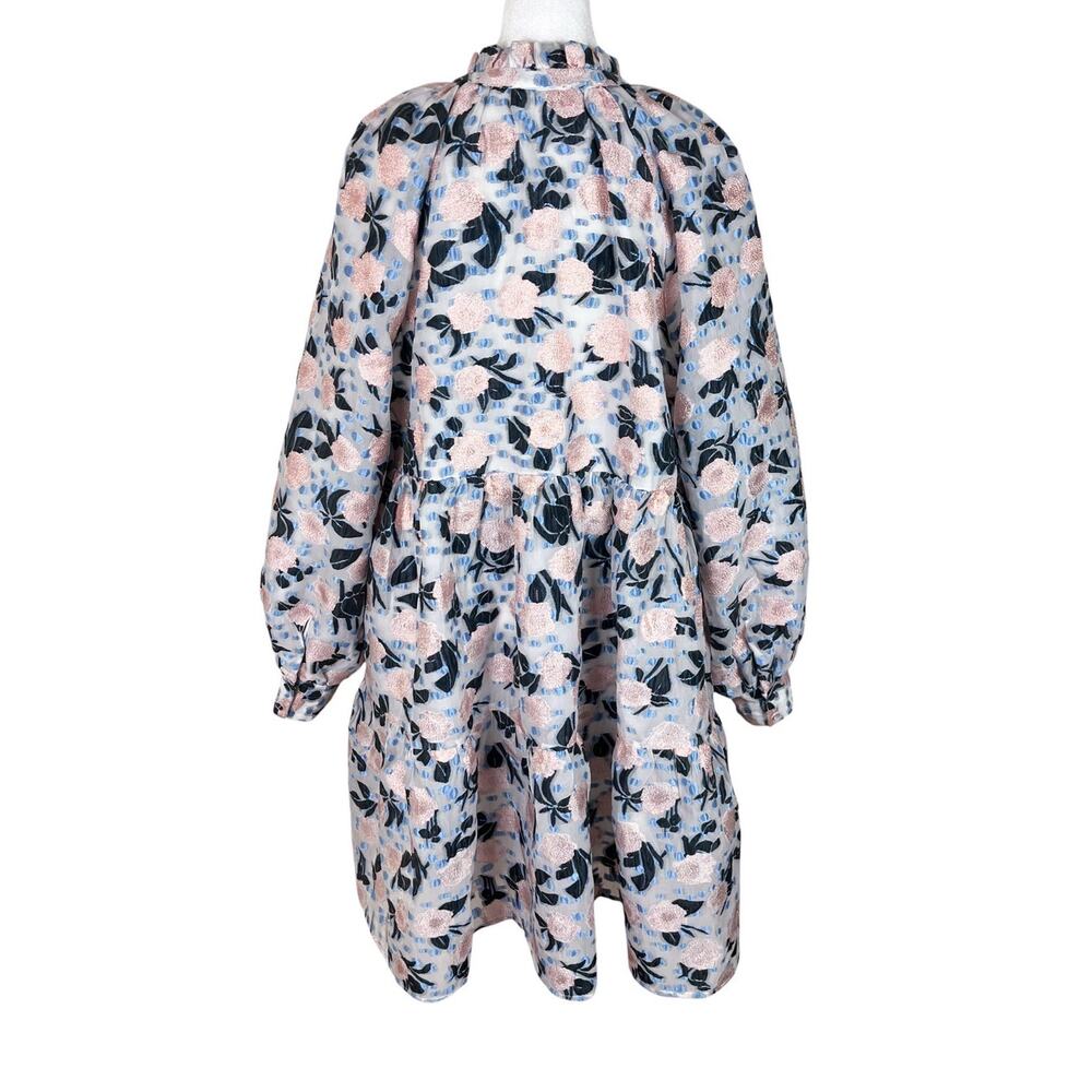 Stine Goya Jasmine Metallic Floral Brocade Organza Coquette Dress Size Large - Picture 5 of 11